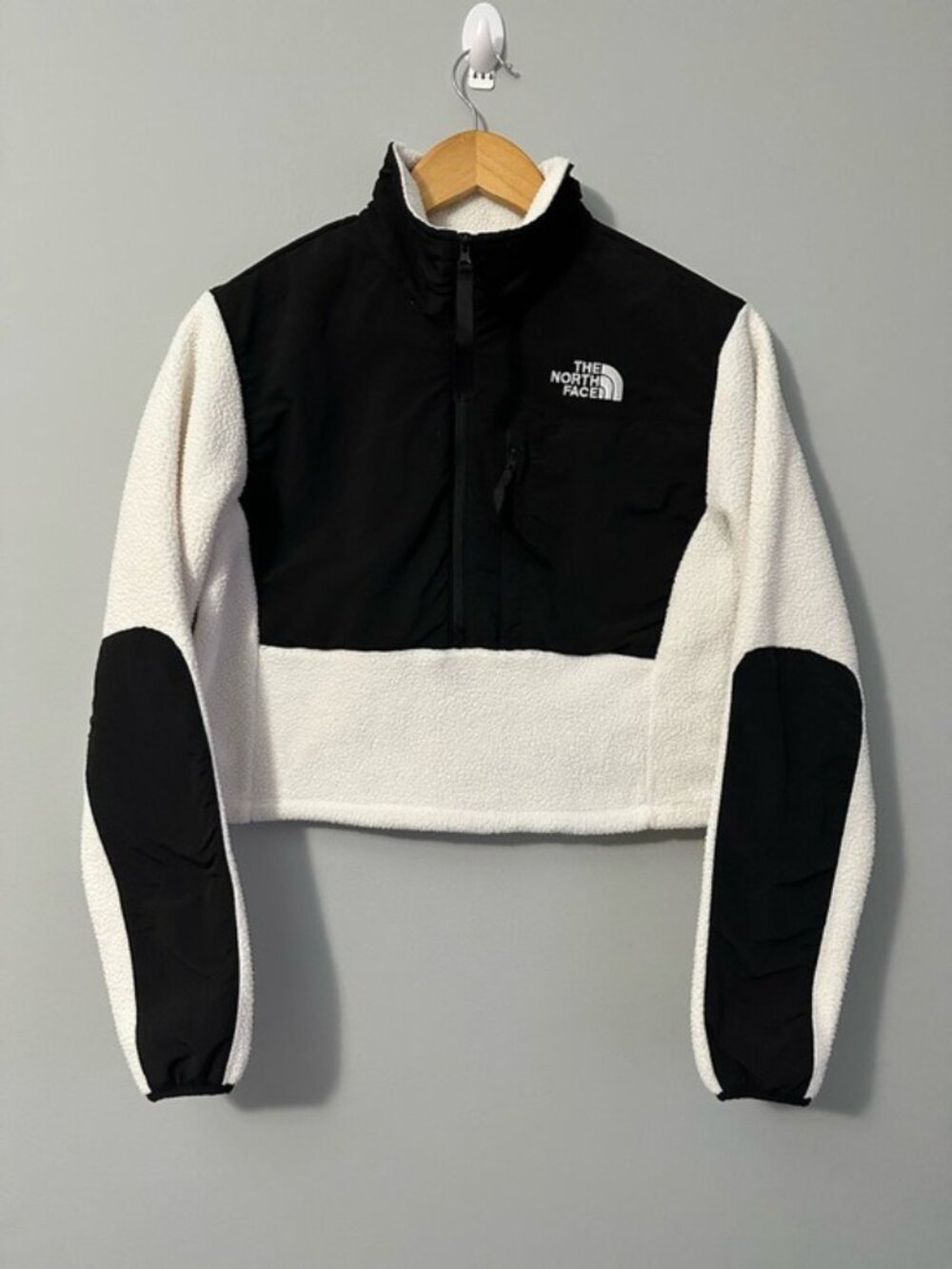 The North Face Denali Crop Fleece Pullover Black White Size M Y2K Gorpcore - Picture 6 of 15